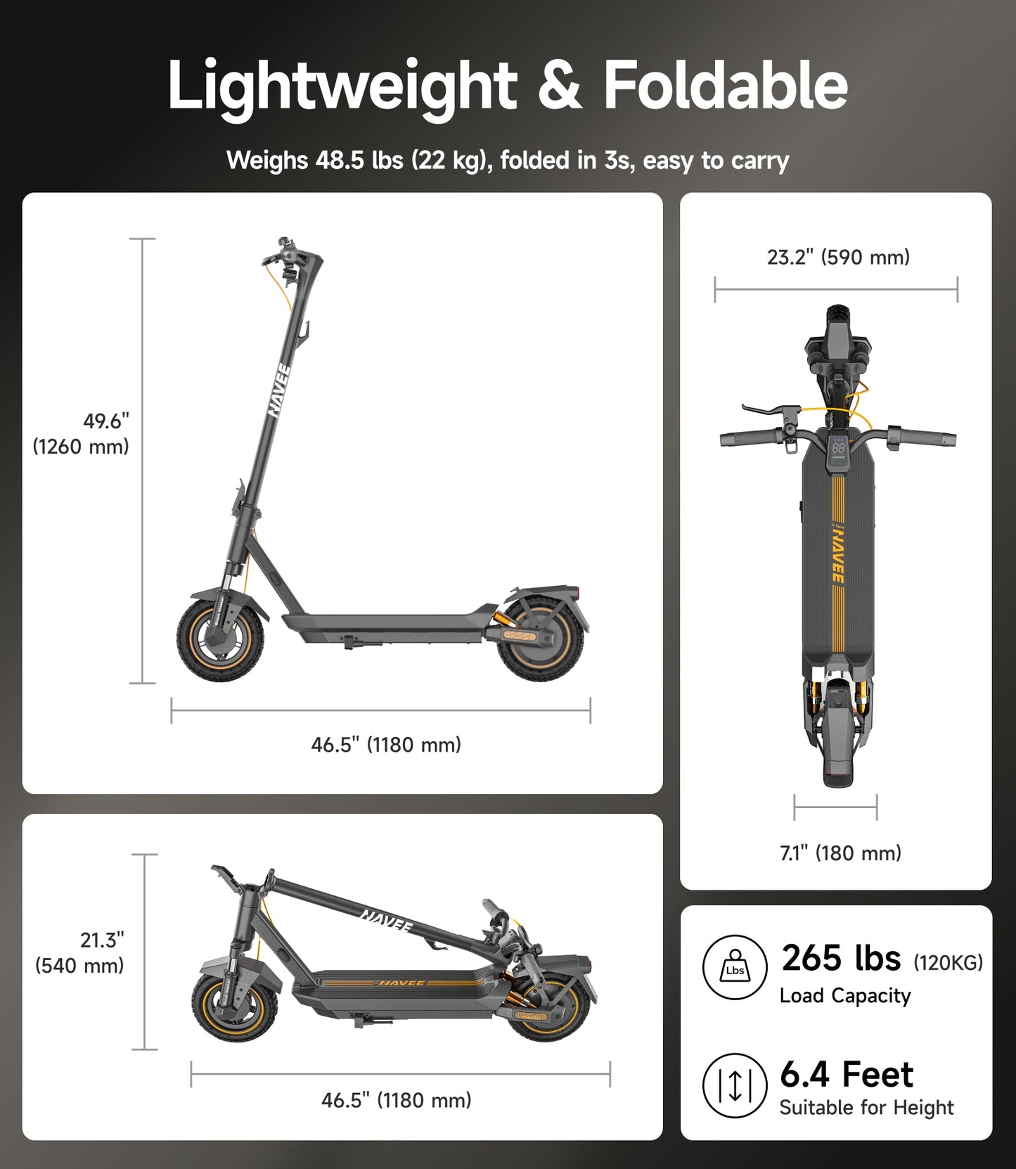 NAVEE GT3 Pro Electric Scooter｜Dual Spring Shock Suspension｜37.3miles Eco-range｜1000W