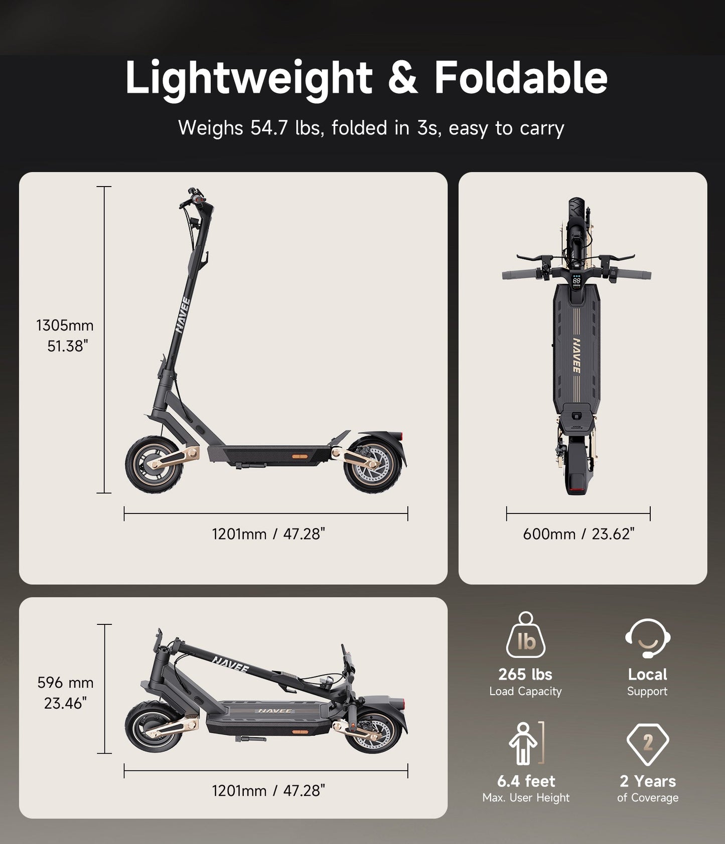 NAVEE ST3 Electric Scooter｜Damping Arm™ Suspension｜37.3miles Eco-range｜1000W