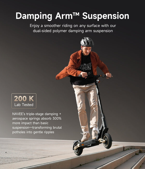 NAVEE ST3 Pro Electric Scooter｜Damping Arm™ Suspension｜46.6miles Eco-range｜1350W